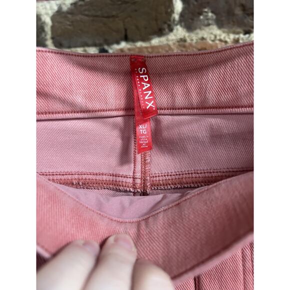 Spanx Women’s Jean Leggings Red Salmon Size XL Extra Large Skinny Stretch Pants - Picture 4 of 7